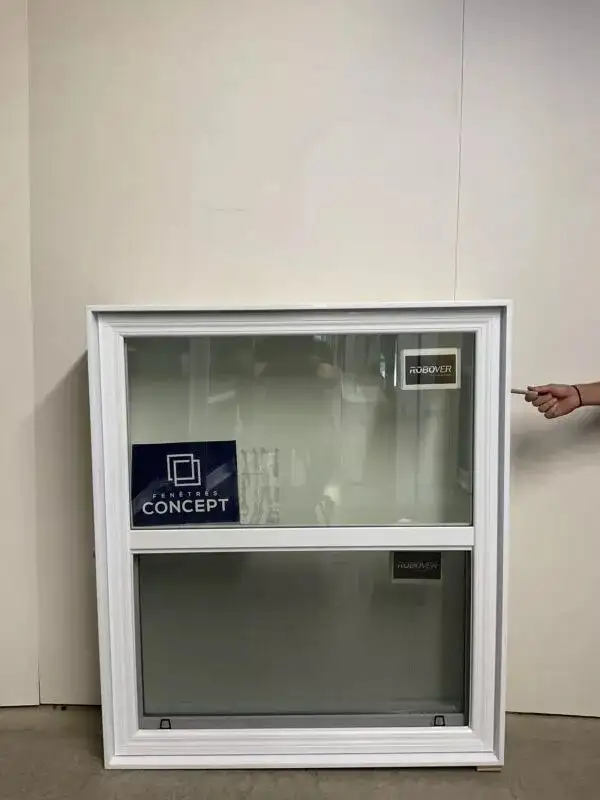 10602GP Fenêtre  PVC Blanc Guillotine simple 41 x 47 1/4