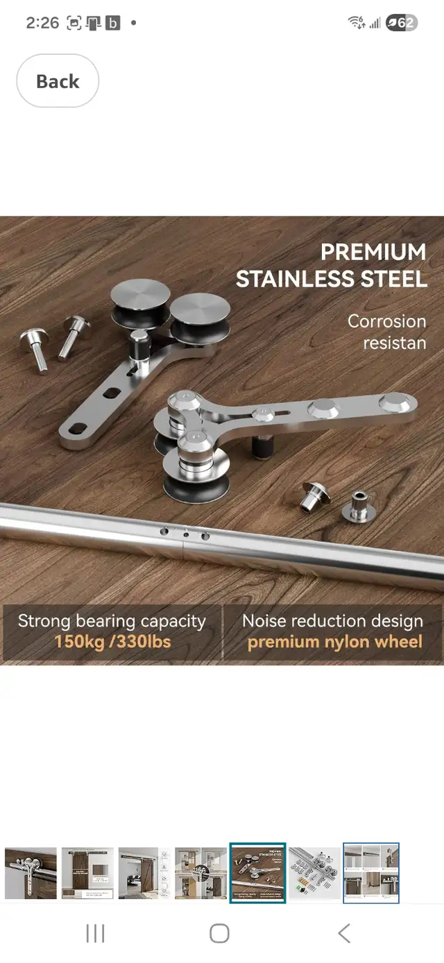 BARN DOOR HARDWARE STAINLESS STEEL - NEW - Photo 3