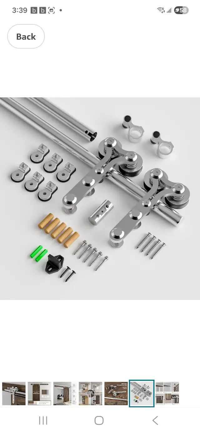 BARN DOOR HARDWARE STAINLESS STEEL - NEW - Photo 4