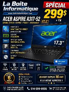 Acer Aspire A317-52 17.3' i3-1005G1 i3-1005G1 | 8Go DDR4 | SSD
