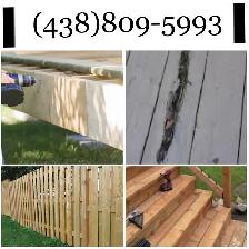 réparation planche patio,escalier,clôture,fabrication terasse