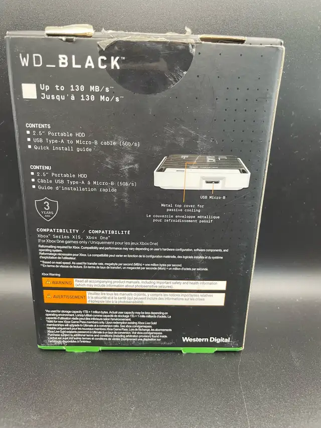 XBOX WESTERN DIGITAL BLACK P10 GAME DRIVE 3TB - Photo 2