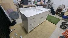 60' white vanity and tap