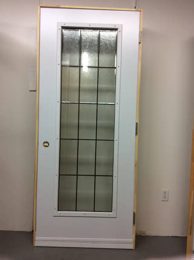 1189PA Porte d’acier 34″G 15 carreau verre texturé 21×65 - Photo 2