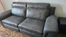 Rare genuine leather couch (Almost new) Coffee table and TV stan
