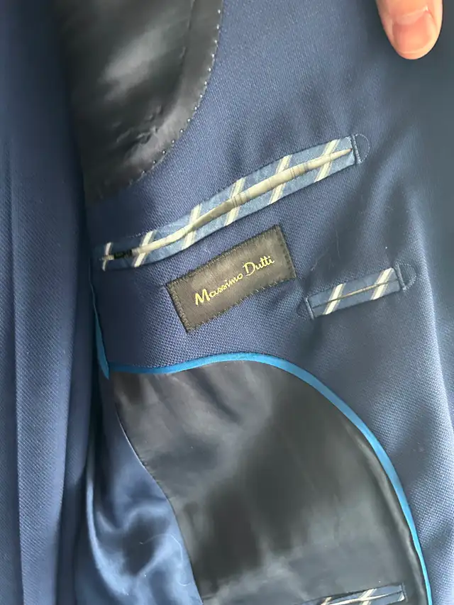 Massimo Dutti Navy Blue Suit - Italian Wool - Photo 3