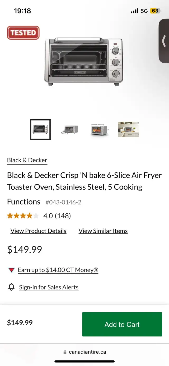 Black  Decker Crisp’n Bake oven/ Air fryer! $70! - Photo 3