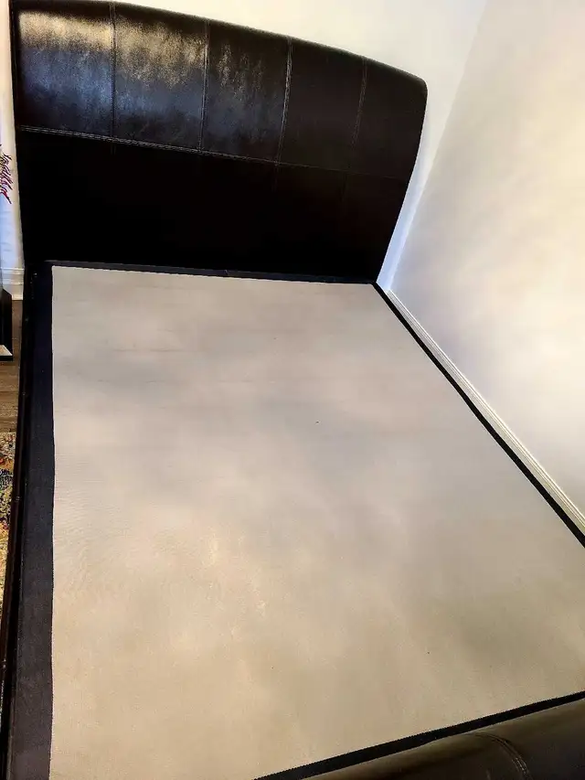 Leather Bed looks new $250 with box - Photo 2