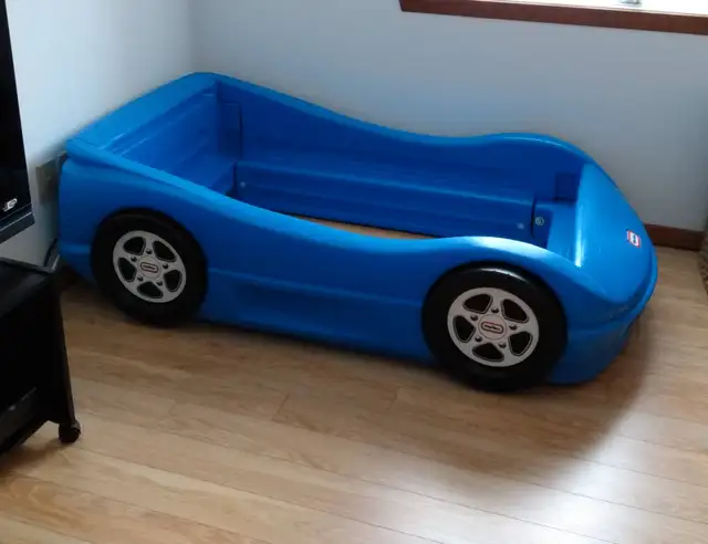 Lit auto Little Tikes bleu pour enfant avec matelas - Photo 2