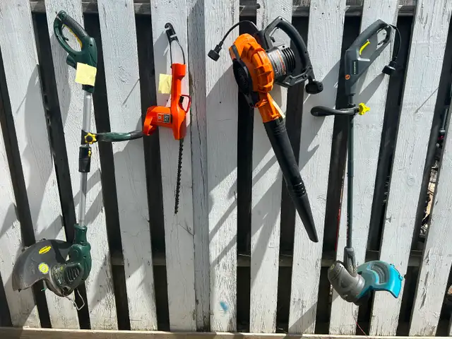 Garden Tools, leaf blower, whipper snipers, hedge trimmer.