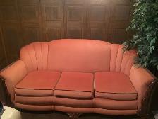 ANTIQUE CHESTERFIELD & CHAIR