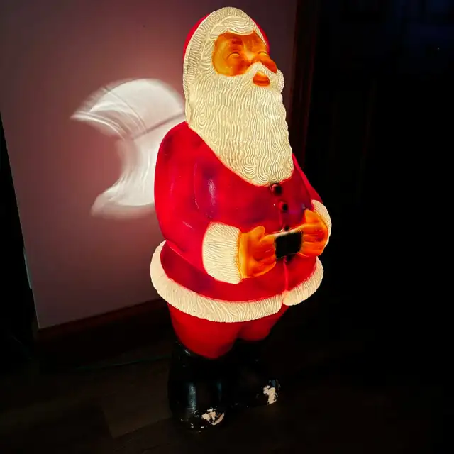 Père Noël illuminé vintage en plastique blow mold - Photo 5