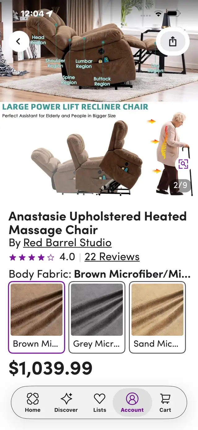 Like New! Pair of Deluxe Power Lift Recliners – Heat & Massage - Photo 2