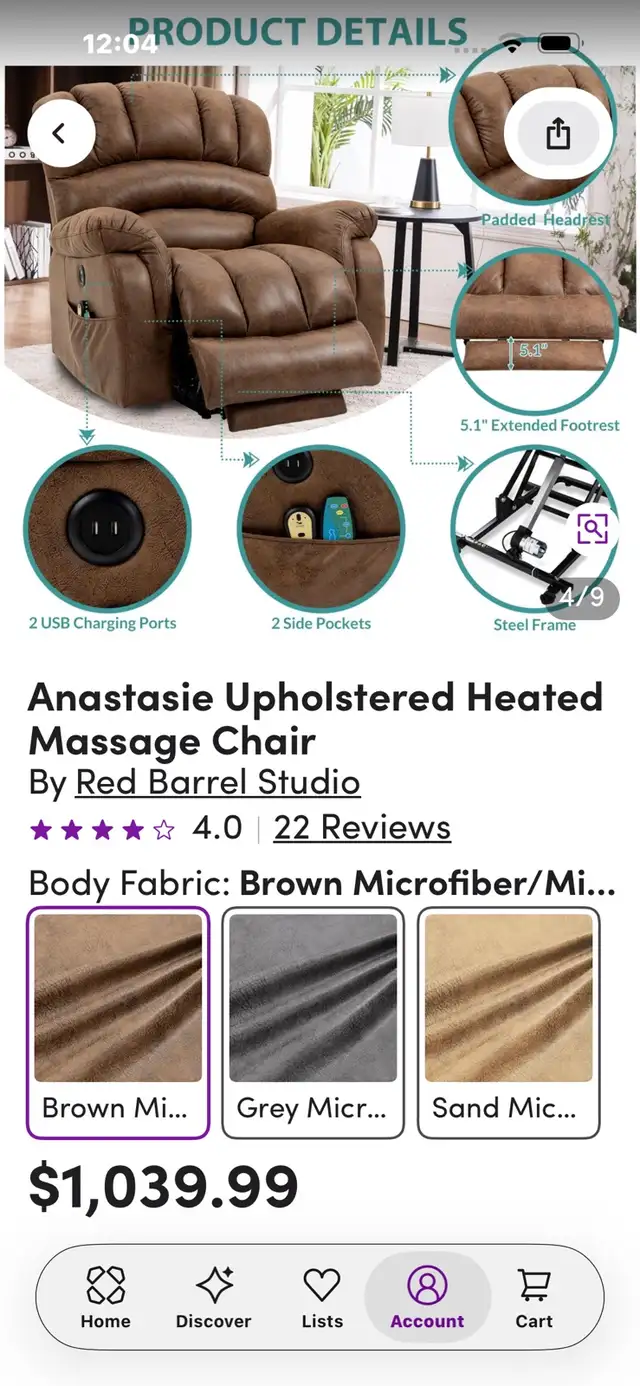 Like New! Pair of Deluxe Power Lift Recliners – Heat & Massage - Photo 4