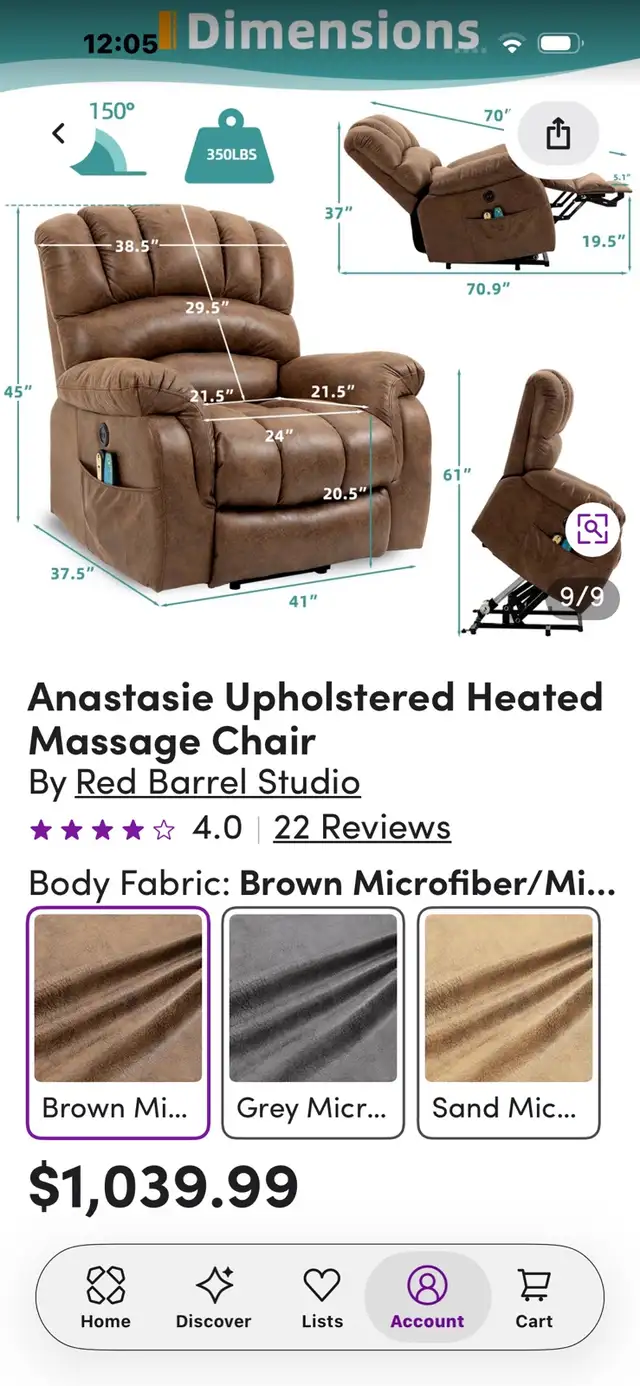 Like New! Pair of Deluxe Power Lift Recliners – Heat & Massage - Photo 8