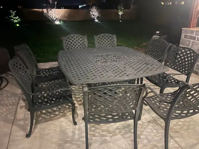 Eight seat wrought iron  patio set