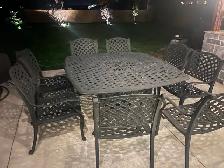 Eight seat wrought iron  patio set