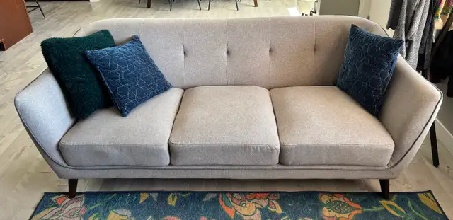 Mid Century Couch (grey) - $250 - Great Condition