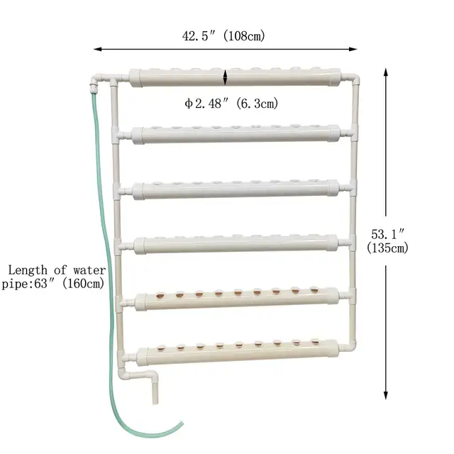 Wall-Mounted PVC Hydroponics Growing Kit 54 Plant Sites 141124 - Photo 2