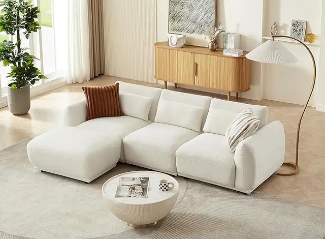 Brand New L-Shaped Sofa with Wood Frame Special $699