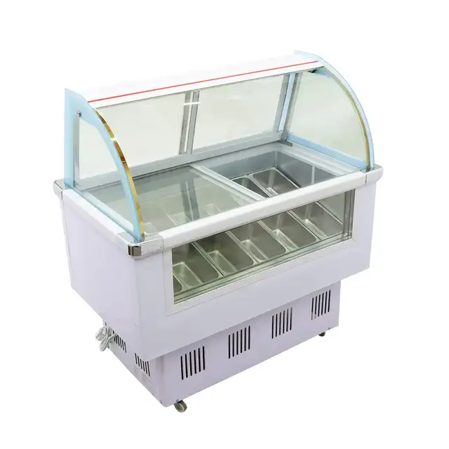12 Pan Hard Ice Cream Refrigerator Gelato Showcase Cabinet210041 - Photo 3