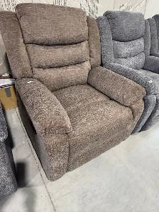 Brown fabric rocker manual recliner