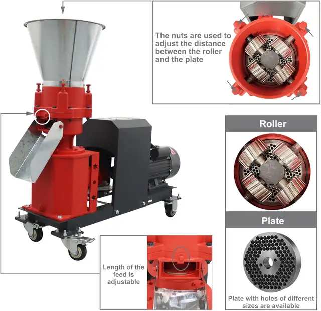 4mm Feed Pellet Mill Machine 4 Head Rollers Round Inlet 239950 - Photo 10