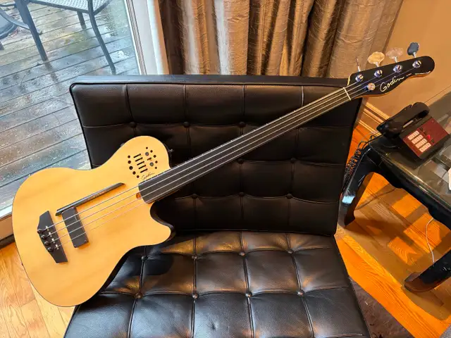 Godin A4 Ultra fretless electric bass in excellent condition