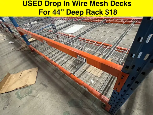 Used rack frames 10' tall $75 each, 8'  beams $20, wire mesh $18 - Photo 3