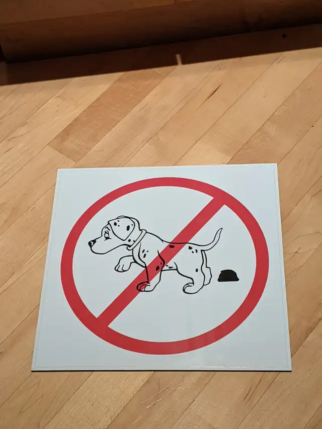 "No Pooping" Professional Grade Plastic Sign
