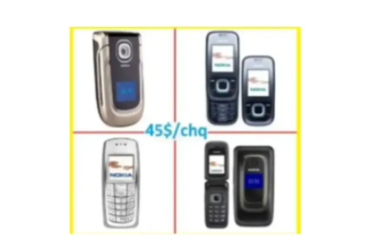 45$ CHQ CELLULAIRES SIMPLE ET FACILE A UTILISER GSM FIDO ROGERS