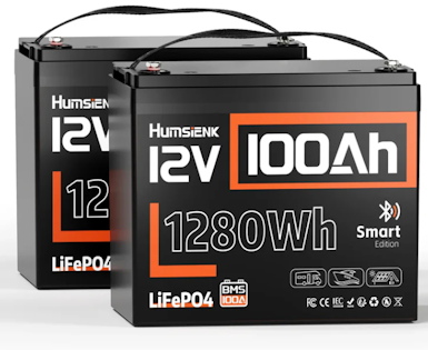 Humsienk 12V 100Ah Group 24 LiFePO4 Battery Drop-in Replacement - Photo 2
