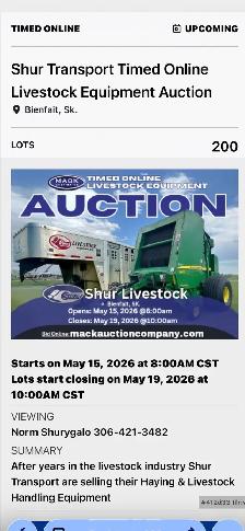 Ranchers Livestock Equipment Auction