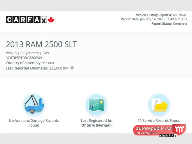 2013 Ram 2500 SLT Hemi 5.7L 4x4 Certified No Accidents Well Main - Photo 4