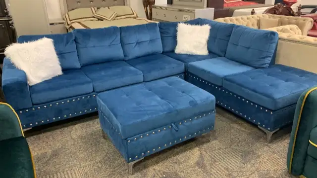 Blue Sofa for Sale – Cash on Delivery – Call 6474943660