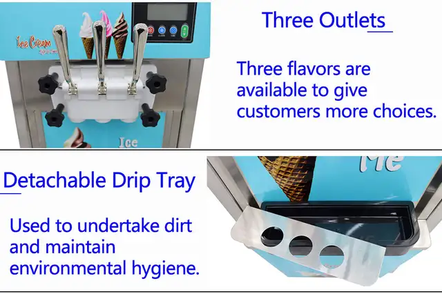 Promotion 110V Standing 3 Flavors Soft Ice Cream Machine 210051 - Photo 7