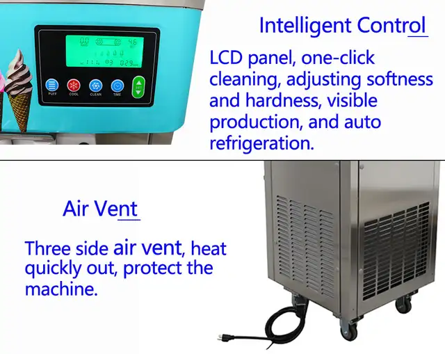 Promotion 110V Standing 3 Flavors Soft Ice Cream Machine 210051 - Photo 9