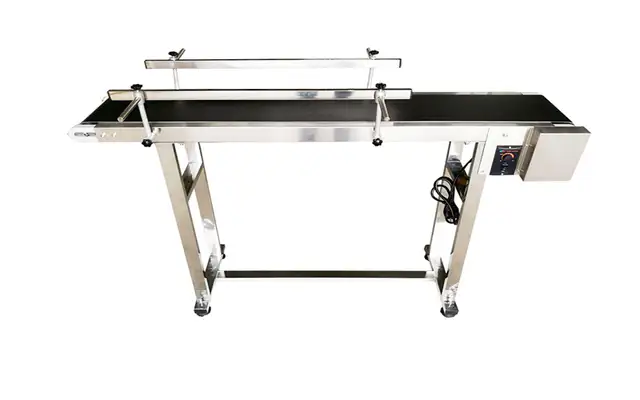 47.2x7.8"PVC Belt Conveyor 2 Guardrail Adjustable Speed 230013 - Photo 5