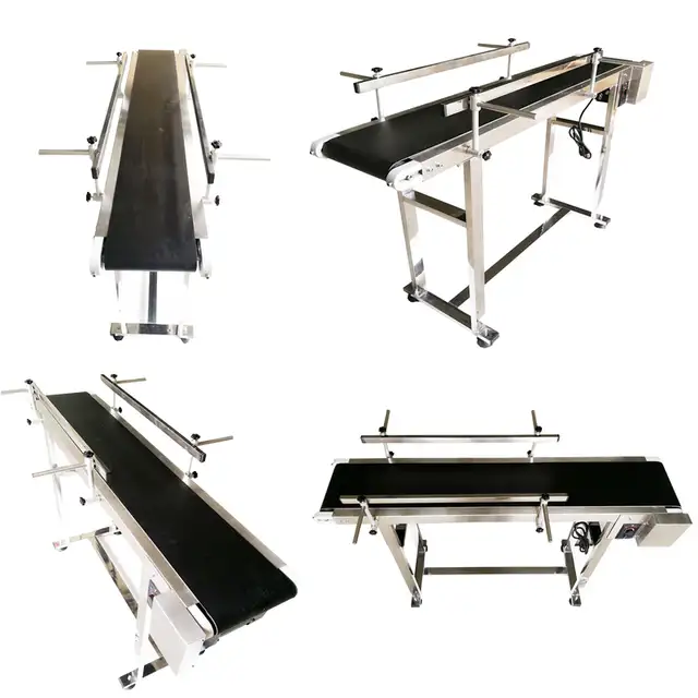 47.2x7.8"PVC Belt Conveyor 2 Guardrail Adjustable Speed 230013 - Photo 8