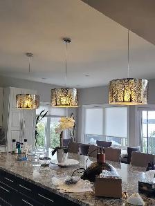 3 Metal Etched Pendant Lights