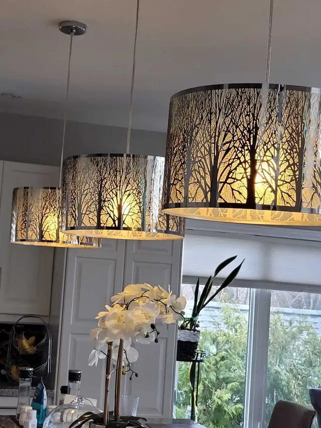 3 Metal Etched Pendant Lights - Photo 3