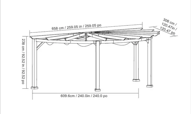 10’ x 20’ curved pergola with adjustable awning - Photo 3