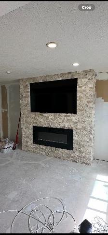 stone fireplace accent wall - Photo 4