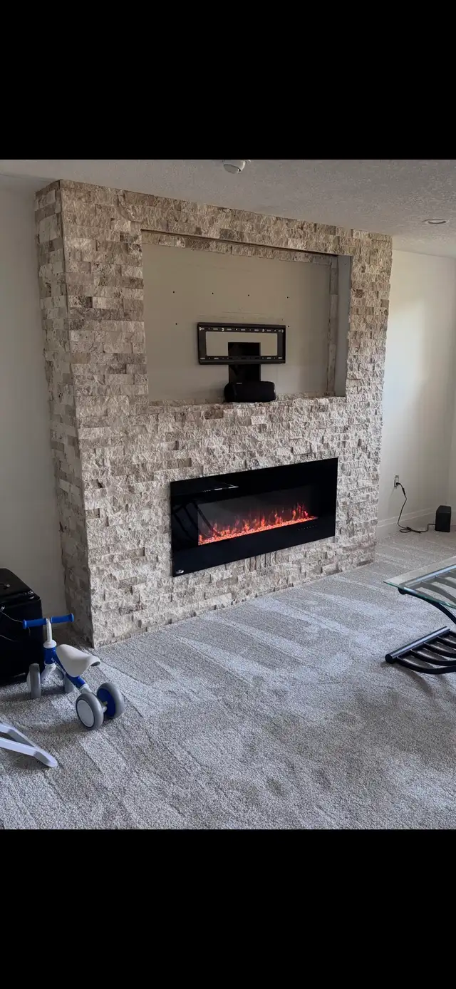 stone fireplace accent wall - Photo 5