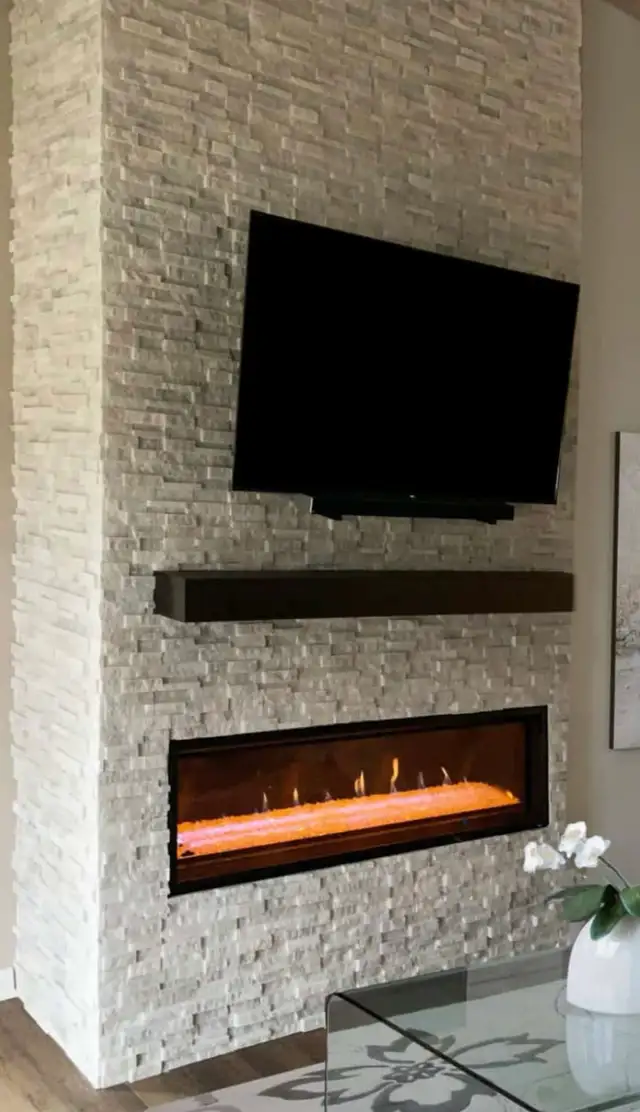 stone fireplace accent wall - Photo 6