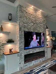 stone fireplace accent wall - Photo 8