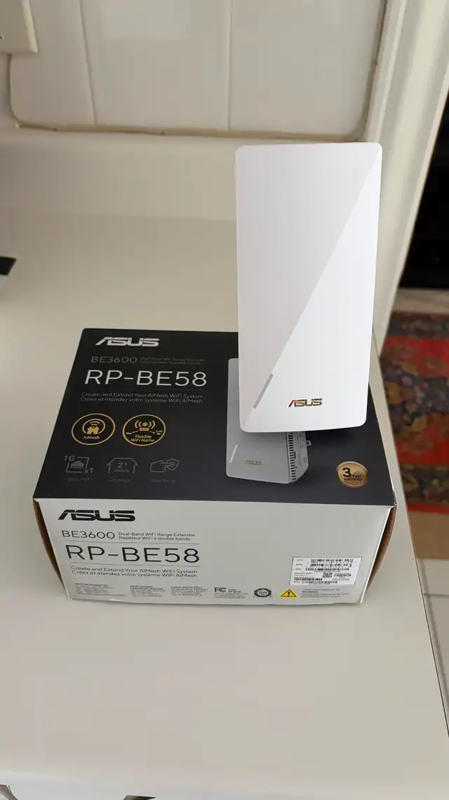 ASUS RP-BE58 BE3600 Dual Band WiFi 7 AiMesh Repeater