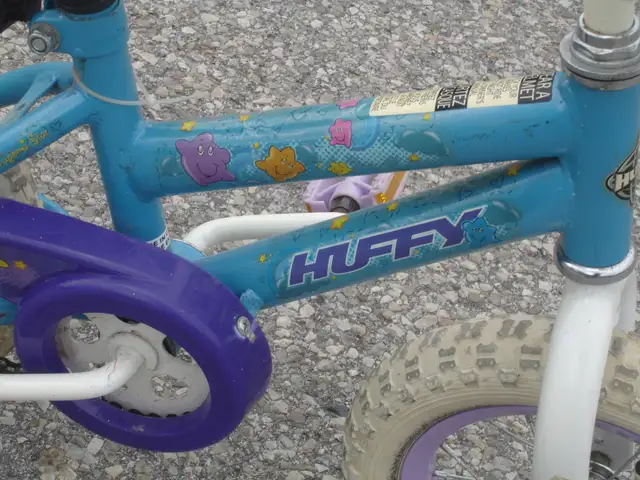 OUTGROWN GIRL'S 12' HUFFY SEASTAR WITH TRAINING WHEELS BIKE! - Photo 5