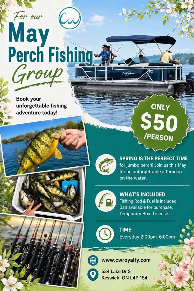 MAY PERCH FISHING GROUP – ONLY $50/PERSON