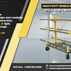 72" Steel Bar & Pipe Racking Cart